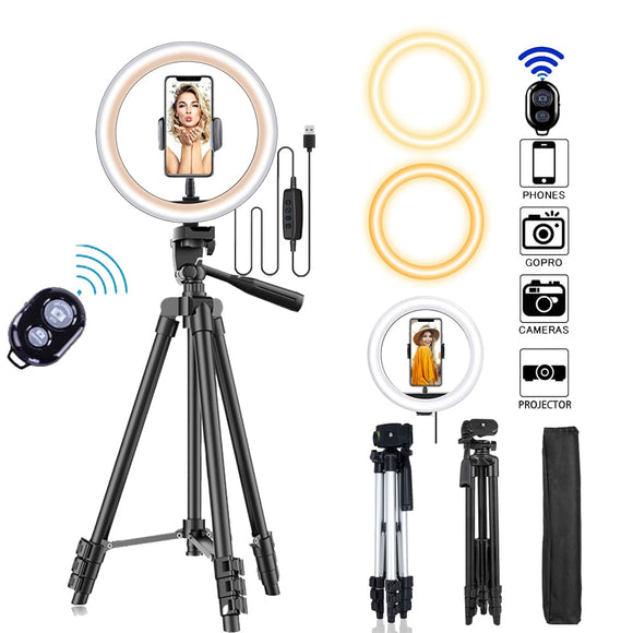 102Cm-selver Anillo de Luz Led con Trípode Bluetooth selfie by malltor sold by malltor