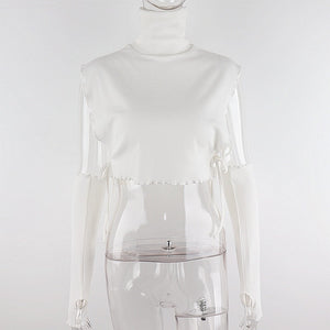 white Camiseta de Punto Sólido by malltor sold by malltor