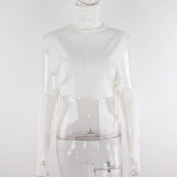 white Camiseta de Punto Sólido by malltor sold by malltor