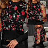 Black Blusa floral de manga larga by malltor sold by malltor