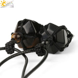 Yellow Tiger Eye Colgantes De Cristal Cuarzo Negro by malltor sold by malltor