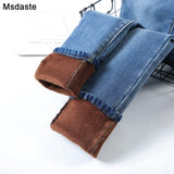 L-blue white velvet Pantalones de Invierno by malltor sold by malltor