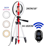 102Cm-selver Anillo de Luz Led con Trípode Bluetooth selfie by malltor sold by malltor