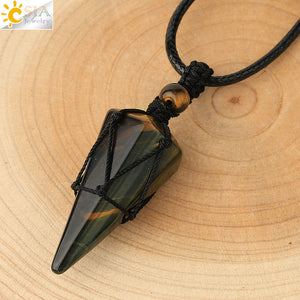 Yellow Tiger Eye Colgantes De Cristal Cuarzo Negro by malltor sold by malltor