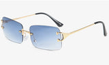 gold with blue Lentes de sol rectangulares by malltor sold by malltor