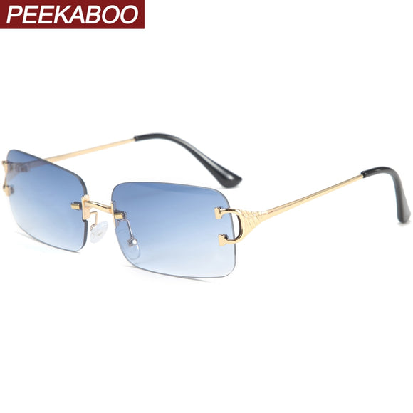 gold with brown Lentes de sol rectangulares by malltor sold by malltor