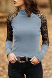 Gray Blusa cuello de tortuga y encaje by malltor sold by malltor