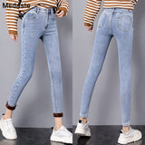 L-blue white velvet Pantalones de Invierno by malltor sold by malltor