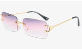 gold with brown Lentes de sol rectangulares by malltor sold by malltor