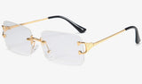 gold with clear Lentes de sol rectangulares by malltor sold by malltor