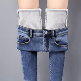 Blue white velvet Pantalones de Invierno by malltor sold by malltor