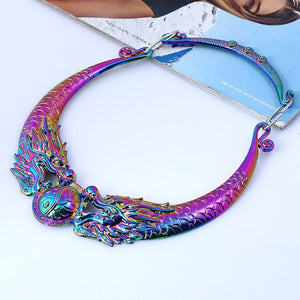 Color Dragon Collar pavo real by malltor sold by malltor