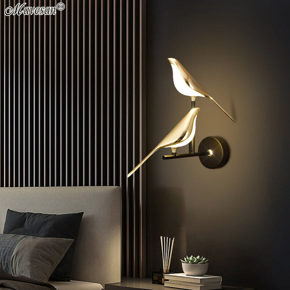 Lámpara de pared LED Pájaro dorado - Malltor