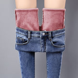 Blue pink velvet Pantalones de Invierno by malltor sold by malltor
