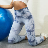 Tiedyed Blue Legging Slim Cintura Alta by malltor sold by malltor