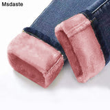L-blue white velvet Pantalones de Invierno by malltor sold by malltor
