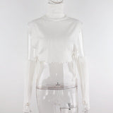 white Camiseta de Punto Sólido by malltor sold by malltor