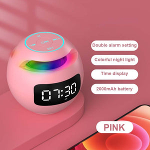 alarm clock pink Mini altavoz Bluetooth LED pantalla despertador by malltor sold by malltor